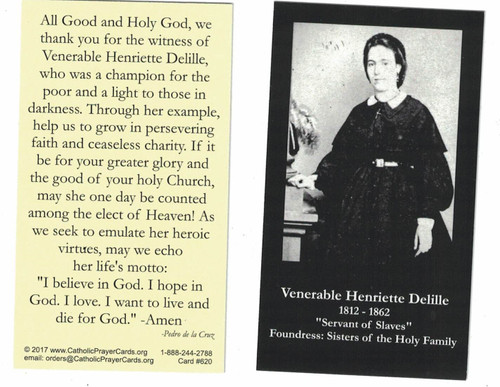 Venerable Henriette Delille Prayer Card